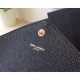 Replica Saint Laurent Catena Portafoglio in pelle Black Grain