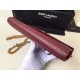 Replica Saint Laurent Catena Portafoglio in pelle Bordeaux grano