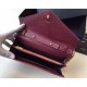 Replica Saint Laurent Catena Portafoglio in pelle Bordeaux grano