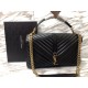 Replica Saint Laurent grandi borse Monogram universitari in nero di capra