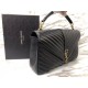 Replica Saint Laurent grandi borse Monogram universitari in nero di capra