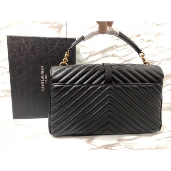 Replica Saint Laurent grandi borse Monogram universitari in nero di capra