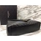 Replica Saint Laurent grandi borse Monogram universitari in nero di capra
