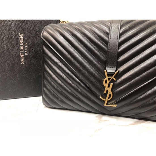 Replica Saint Laurent grandi borse Monogram universitari in nero di capra