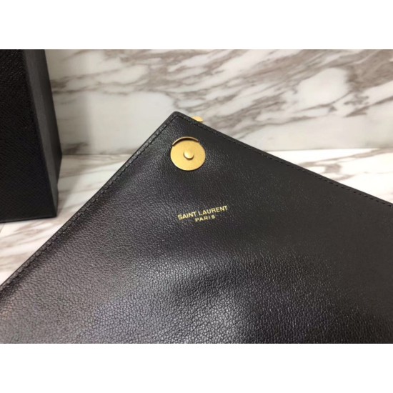 Replica Saint Laurent grandi borse Monogram universitari in nero di capra