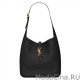 Replica YSL Saint Laurent Le 5 A 7 Borsa Hobo Piccola Morbida In Pelle Liscia Nera