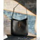 Replica YSL Saint Laurent Le 5 A 7 Borsa Hobo Piccola Morbida In Pelle Liscia Nera