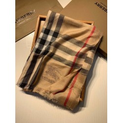 Replica Scialle Burberry Aquatic Cashmere Small Check 75 x 220 Marrone