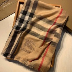 Replica Scialle Burberry Aquatic Cashmere Small Check 75 x 220 Marrone