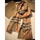Replica Scialle Burberry Aquatic Cashmere Small Check 75 x 220 Marrone