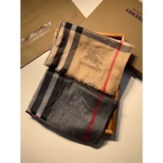Replica Scialle Burberry Aquatic Cashmere Small Check 75 x 220 Marrone