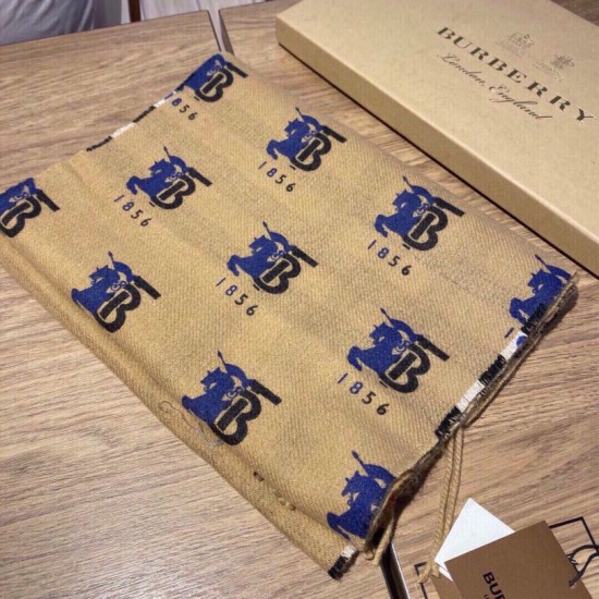 Replica Scialle Burberry in lana e cashmere con motivo check double-face e logo 30 x 180 marrone