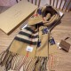 Replica Scialle Burberry in lana e cashmere con motivo check double-face e logo 30 x 180 marrone