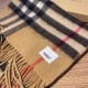 Replica Scialle Burberry in lana e cashmere con motivo check double-face e logo 30 x 180 marrone