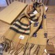 Replica Scialle Burberry in lana e cashmere con motivo check double-face e logo 30 x 180 marrone