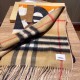 Replica Scialle Burberry in lana e cashmere con motivo check double face e logo 30 x 180 arancione