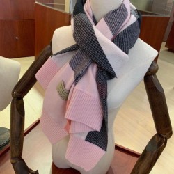 Replica Burberry scialle classico in cashmere con motivo check grande 60 x 180 rosa