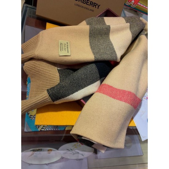 Replica Burberry scialle classico in cashmere con motivo check grande 60 x 180 rosa