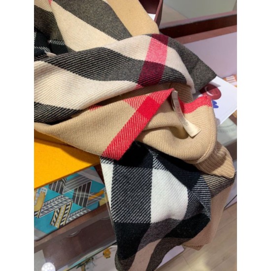 Replica Burberry scialle classico in cashmere con motivo check grande 60 x 180 rosa