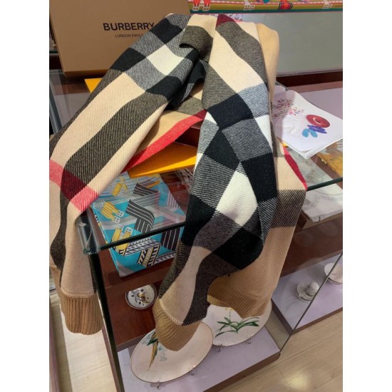 Replica Burberry classico grande scialle in cashmere a quadri 60 x 180 marrone