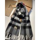 Replica Burberry scialle classico in cashmere con motivo check medio 40 x 180