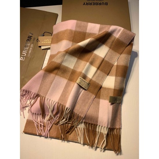 Replica Burberry scialle classico in cashmere con motivo check medio 40 x 180