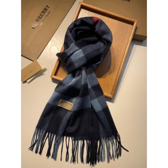 Replica Burberry scialle classico in cashmere con motivo check medio 40 x 180