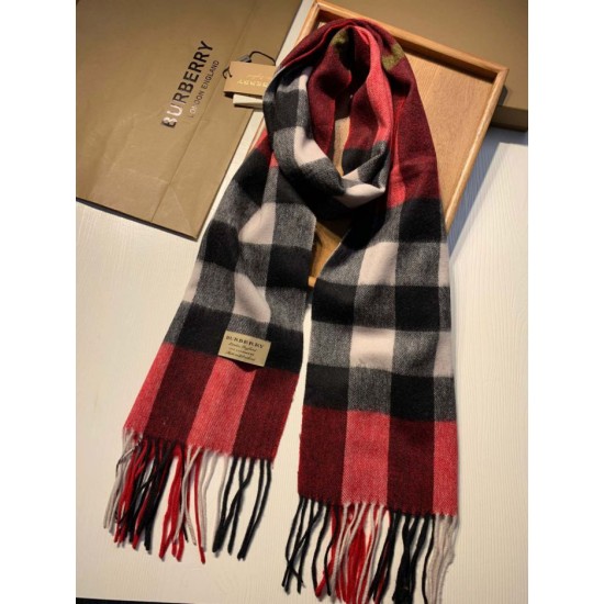 Replica Burberry scialle classico in cashmere con motivo check medio 40 x 180