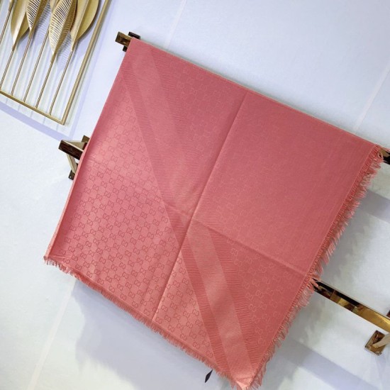 Replica Wool GG jacquard Sciarpa quadrata double face Rosa