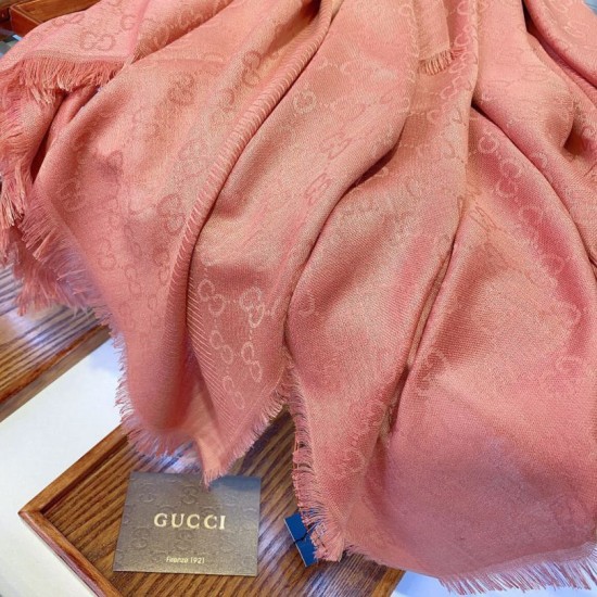 Replica Wool GG jacquard Sciarpa quadrata double face Rosa