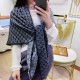 Replica Wool GG jacquard Sciarpa quadrata double face Blu