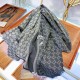 Replica Wool GG jacquard Sciarpa quadrata double face Blu