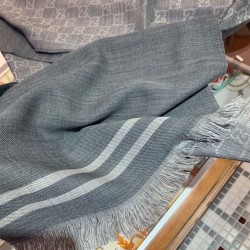 Replica Sciarpa da uomo classica in cashmere double face Grigio