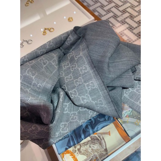 Replica Sciarpa da uomo classica in cashmere double face Grigio