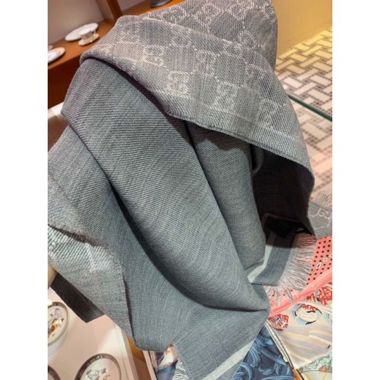 Replica Sciarpa da uomo classica in cashmere double face Grigio