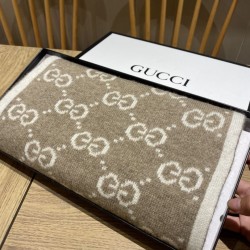 Replica Sciarpa Classic Wool GG jacquard Caffè