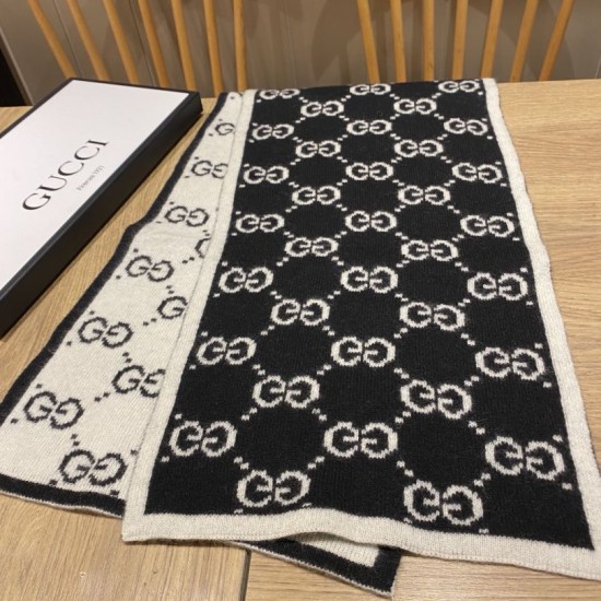 Replica Sciarpa Classic Wool GG jacquard Blu