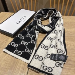 Replica Sciarpa Classic Wool GG jacquard Blu