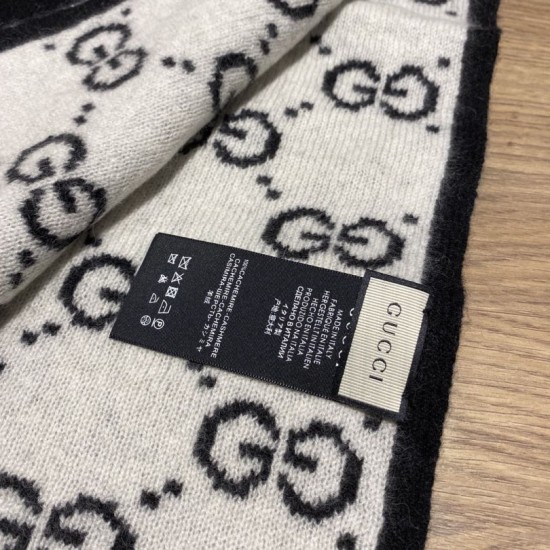 Replica Sciarpa Classic Wool GG jacquard Blu