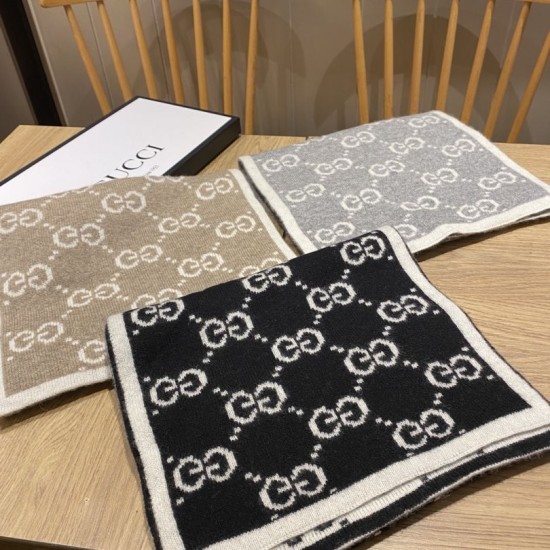 Replica Sciarpa Classic Wool GG jacquard Blu