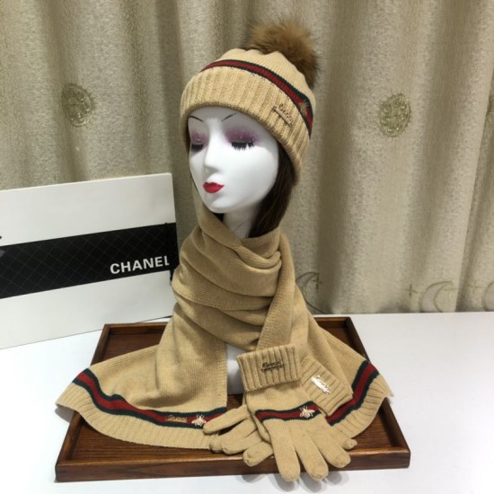 Replica Classic Cashmere Jacquard Sciarpa e Cappello Marrone