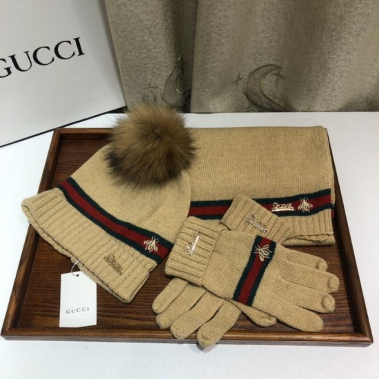 Replica Classic Cashmere Jacquard Sciarpa e Cappello Marrone