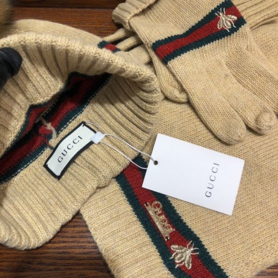Replica Classic Cashmere Jacquard Sciarpa e Cappello Marrone