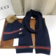 Replica Classic Cashmere Jacquard Sciarpa e Cappello Blu Scuro