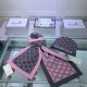 Replica Classic Cashmere Jacquard Sciarpa e Cappello Rosa / Grigio