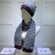 Replica Classic Cashmere Jacquard Sciarpa e Cappello Grigio
