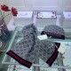 Replica Classic Cashmere Jacquard Sciarpa e Cappello Grigio