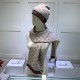 Replica Sciarpa e cappello classici in jacquard cashmere marrone / rosso