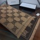 Replica Sciarpa in cashmere con logo jacquard GG Lurex Marrone