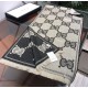 Replica Sciarpa in cashmere con logo jacquard GG Lurex Grigio